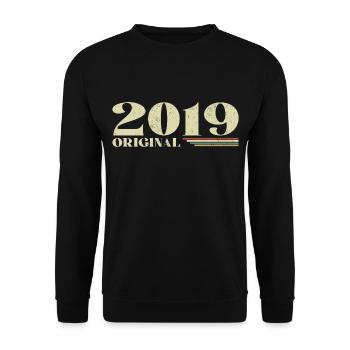Original 2019 Jahrgang 2019 Retro Jubiläum 2019 - Unisex Pullover - Schwarz - Vorne - Alina (178cm) & Michal (187cm)