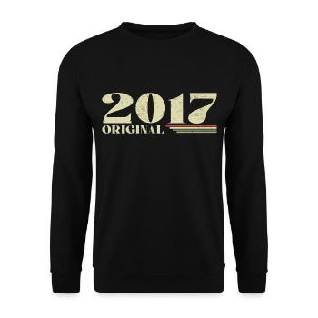 Original 2017 Jahrgang 2017 Retro Jubiläum 2017 - Unisex Pullover - Schwarz - Vorne - Alina (178cm) & Michal (187cm)