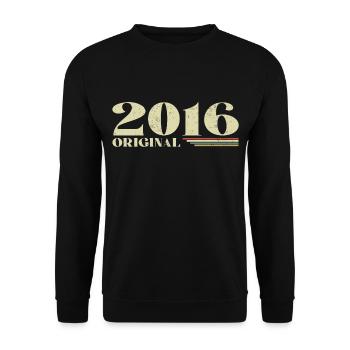 Original 2016 Vintage 2016 anniversaire 2016 rétro - Sweat-shirt Unisexe - noir - Devant - Alina (178cm) & Michal (187cm)