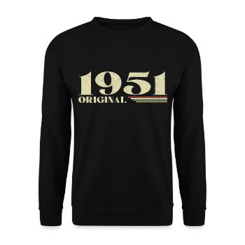 Original 1951 Vintage 1951 Birthday 1951 Retro - Unisex Sweatshirt - black - Front - Alina (178cm) & Michal (187cm)