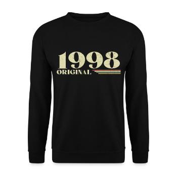 Original 1998 Jahrgang 1998 Retro Geburtstag 1998 - Unisex Pullover - Schwarz - Vorne - Alina (178cm) & Michal (187cm)