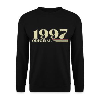 Original 1997 Vintage 1997 Retro Birthday 1997 - Unisex Sweatshirt - black - Front - Alina (178cm) & Michal (187cm)