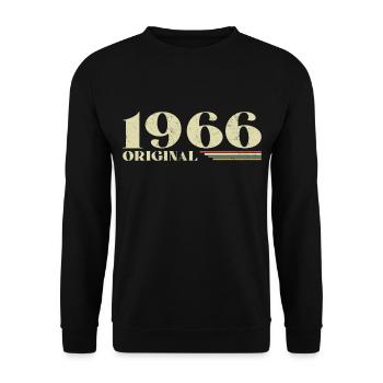 Original 1966 Jahrgang 1966 Geburtstag 1966 Retro - Unisex Pullover - Schwarz - Vorne - Alina (178cm) & Michal (187cm)