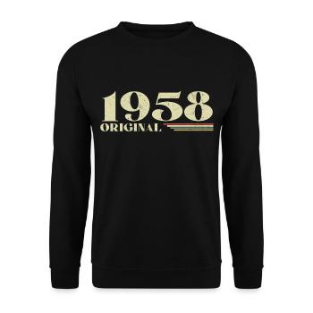 Original 1958 Jahrgang 1958 Geburtstag 1958 Retro - Unisex Pullover - Schwarz - Vorne - Alina (178cm) & Michal (187cm)