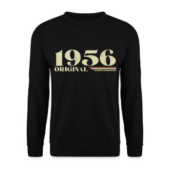 Original 1956 Jahrgang 1956 Geburtstag 1956 Retro - Unisex Pullover - Schwarz - Vorne - Alina (178cm) & Michal (187cm)