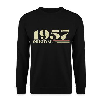 Original 1957 Vintage 1957 Birthday 1957 Retro - Unisex Sweatshirt - black - Front - Alina (178cm) & Michal (187cm)