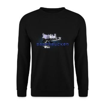 Saarbrücken Skyline - Saarbrooklyn Saarbrigge - Unisex Pullover - Schwarz - Vorne - Alina (178cm) & Michal (187cm)