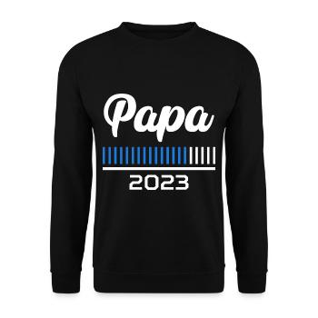 Dad 2023 Loading Bar Gift Father 2023 - Unisex Sweatshirt - black - Front - Alina (178cm) & Michal (187cm)