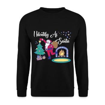 I Identify As Santa 9 - Unisex Sweatshirt - black - Front - Alina (178cm) & Michal (187cm)
