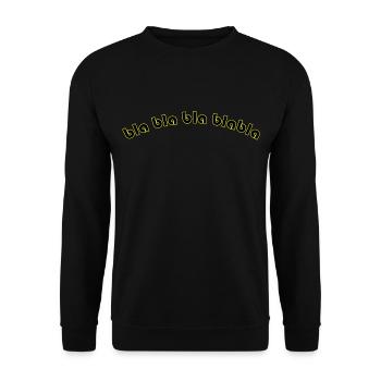 bla bla blabla - Unisex Pullover - Schwarz - Vorne - Alina (178cm) & Michal (187cm)