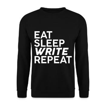 Manger Dormir Écrire Répéter - Sweat-shirt Unisexe - noir - Devant - Alina (178cm) & Michal (187cm)