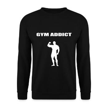 Gym Addict Bodybuilding Man Edition white - Unisex Sweatshirt - black - Front - Alina (178cm) & Michal (187cm)