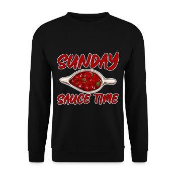 Sunday Sauce Time 2 - Unisex Pullover - Schwarz - Vorne - Alina (178cm) & Michal (187cm)