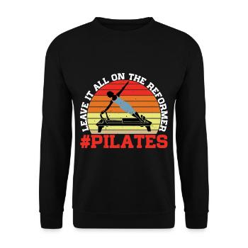 Leave It All On The Reformer #Pilates 15 - Unisex Pullover - Schwarz - Vorne - Alina (178cm) & Michal (187cm)