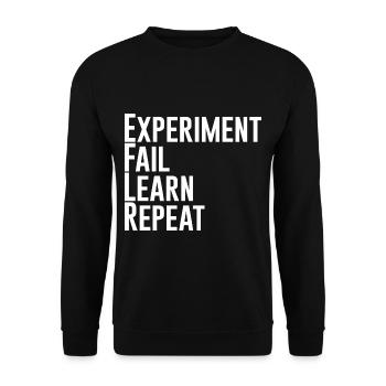 Experiment Fail Learn Repeat - Unisex Pullover - Schwarz - Vorne - Alina (178cm) & Michal (187cm)