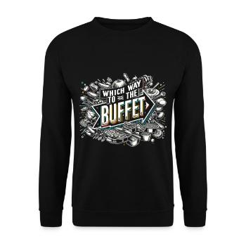 Chemin vers le buffet 47 - Sweat-shirt Unisexe - noir - Devant - Alina (178cm) & Michal (187cm)