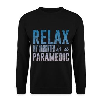 Détendez-vous ma fille est ambulancière 3 - Sweat-shirt Unisexe - noir - Devant - Alina (178cm) & Michal (187cm)