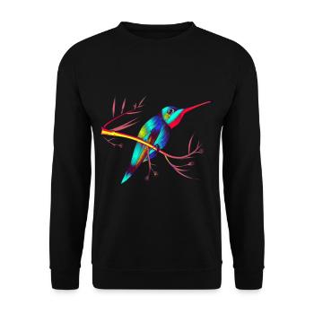 bunter kohlibrie (Vogelliebhaber) - Unisex Pullover - Schwarz - Vorne - Alina (178cm) & Michal (187cm)