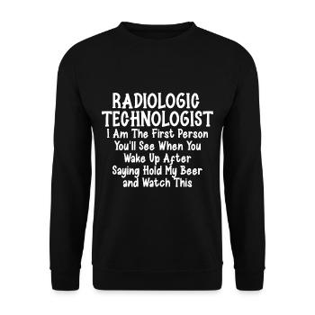 Je suis la première personne que tu verras quand tu te réveilles - Sweat-shirt Unisexe - noir - Devant - Alina (178cm) & Michal (187cm)