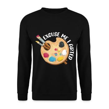 Excuse Me I Arted 5 - Unisex Pullover - Schwarz - Vorne - Alina (178cm) & Michal (187cm)