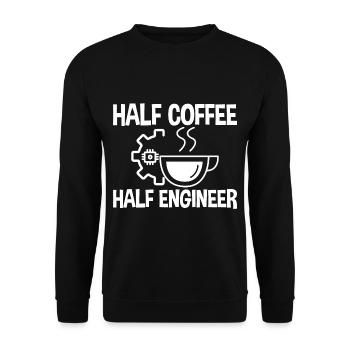 Half Coffee Half Engineer 2 - Unisex Sweatshirt - black - Front - Alina (178cm) & Michal (187cm)