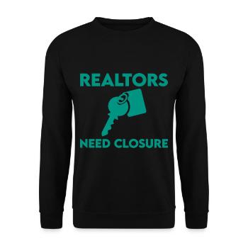 Les agents immobiliers ont besoin d’une fermeture 2 - Sweat-shirt Unisexe - noir - Devant - Alina (178cm) & Michal (187cm)