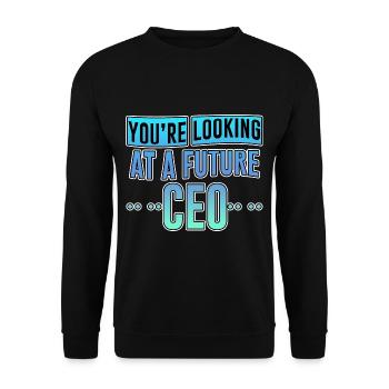 Vous êtes à la recherche d’un futur PDG 4 - Sweat-shirt Unisexe - noir - Devant - Alina (178cm) & Michal (187cm)