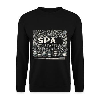 Spa Staff 5 - Unisex Sweatshirt - black - Front - Alina (178cm) & Michal (187cm)