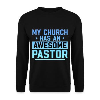 My Church Has An Awesome Pastor 4 - Unisex Sweatshirt - black - Front - Alina (178cm) & Michal (187cm)