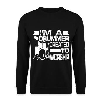 Je suis un batteur créé pour adorer 2 - Sweat-shirt Unisexe - noir - Devant - Alina (178cm) & Michal (187cm)