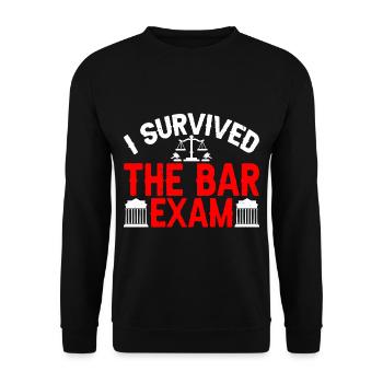 J’ai survécu à l’examen du barreau 4 - Sweat-shirt Unisexe - noir - Devant - Alina (178cm) & Michal (187cm)