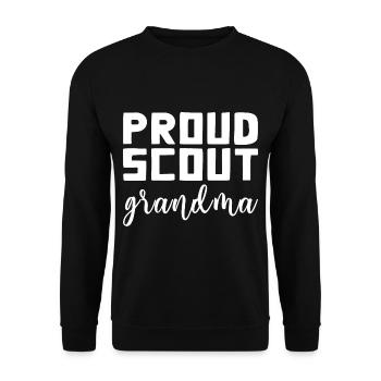 Proud Scout Grandma - Unisex Sweatshirt - black - Front - Alina (178cm) & Michal (187cm)