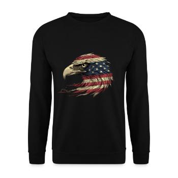 American Flag Freedom Eagle USA Pride 2 - Unisex Pullover - Schwarz - Vorne - Alina (178cm) & Michal (187cm)
