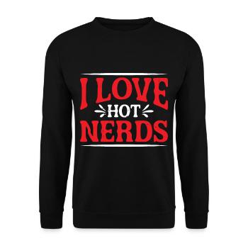 I Love Hot Nerds 2 - Unisex Pullover - Schwarz - Vorne - Alina (178cm) & Michal (187cm)