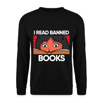 J’ai lu des livres interdits 53 - Sweat-shirt Unisexe - noir - Devant - Alina (178cm) & Michal (187cm)