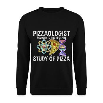 Pizzaologist, To The In-Depth Study Of Pizza 3 - Unisex Sweatshirt - black - Front - Alina (178cm) & Michal (187cm)