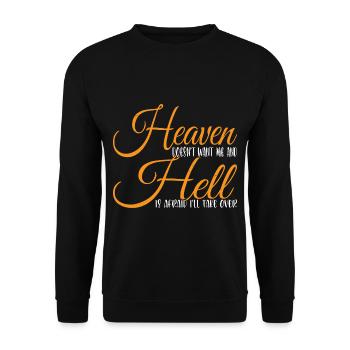Le ciel ne veut pas de moi et l’enfer a peur 3 - Sweat-shirt Unisexe - noir - Devant - Alina (178cm) & Michal (187cm)