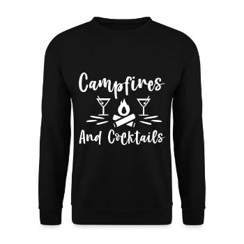Campfire And Cocktails 4 - Unisex Sweatshirt - black - Front - Alina (178cm) & Michal (187cm)