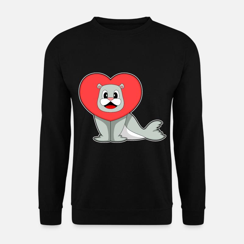 Seal Heart - Unisex Sweatshirt - black