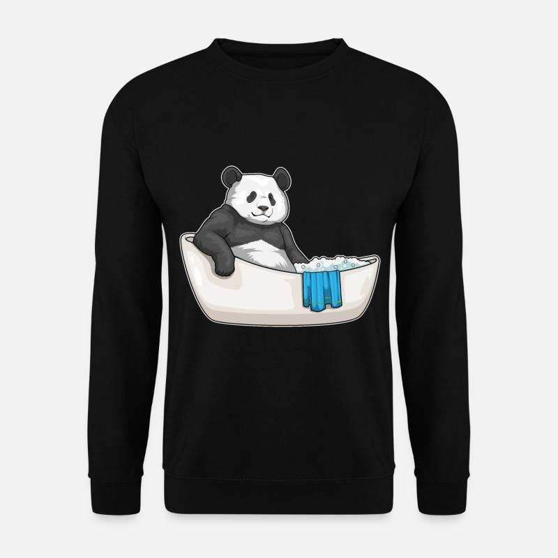 Panda Bathing Bathtub - Unisex Sweatshirt - black
