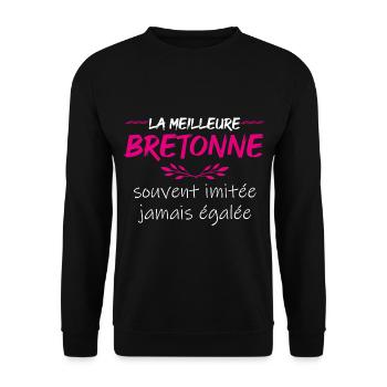 La meilleure Bretonne | cadeau pour Bretonne - Sweat-shirt Unisexe - noir - Devant - Alina (178cm) & Michal (187cm)