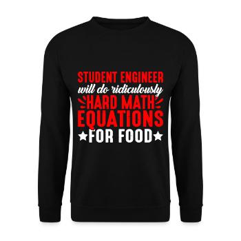 Will Do Ridiculously Hard Math Equations For Food3 - Unisex Sweatshirt - black - Front - Alina (178cm) & Michal (187cm)