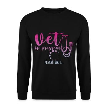 Vet In Progress, Please Wait 3 - Unisex Pullover - Schwarz - Vorne - Alina (178cm) & Michal (187cm)