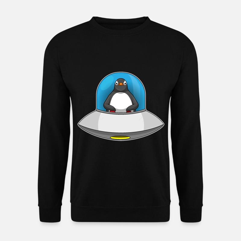 Penguin Spaceship Space - Unisex Sweatshirt - black