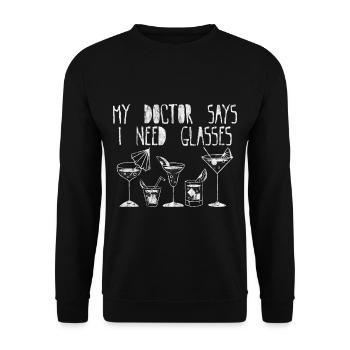 My Doctor Says I Need Glasses 3 - Unisex Sweatshirt - black - Front - Alina (178cm) & Michal (187cm)