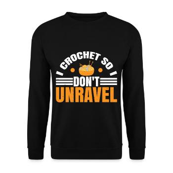 I Crochet So I Don't Unravel 3 - Unisex Pullover - Schwarz - Vorne - Alina (178cm) & Michal (187cm)