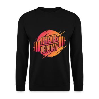 Je déteste la jambe Jour 22 - Sweat-shirt Unisexe - noir - Devant - Alina (178cm) & Michal (187cm)