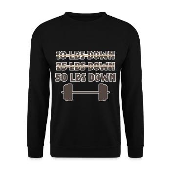 50 Lbs Down 2 - Unisex Pullover - Schwarz - Vorne - Alina (178cm) & Michal (187cm)