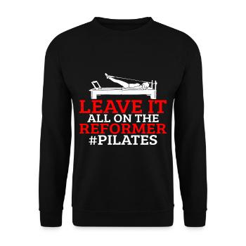 Leave It All On The Reformer #Pilates 7 - Unisex Pullover - Schwarz - Vorne - Alina (178cm) & Michal (187cm)