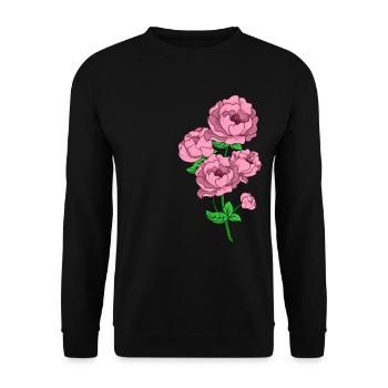 Peonies Flower Rose Spring Gift Idea - Unisex Sweatshirt - black - Front - Alina (178cm) & Michal (187cm)